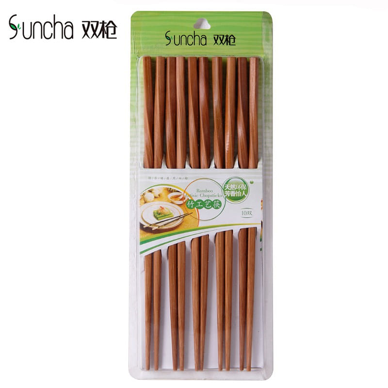 Bamboo chopsticks twist technology paint-free 1 อัน