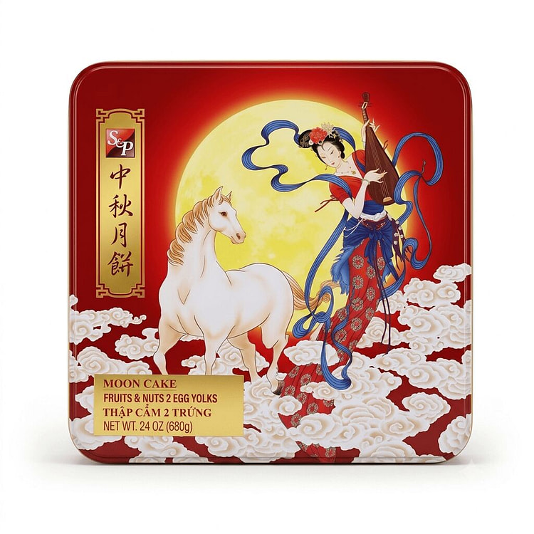 S&P Moon Cake Fruits & Nuts 2 Eggs Thap Cam 1 box