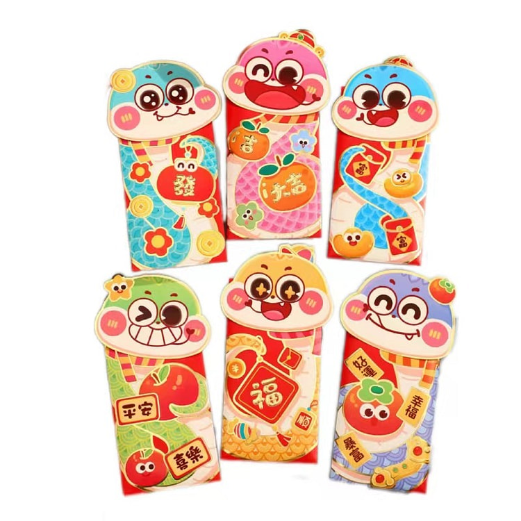 Year Of The Snake Red Envelope Bag -Funny Snakes Long Style 2Packaging