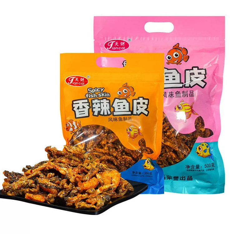 天财酥炸鱼皮蜜汁甜辣鳕鱼皮 250g*1袋