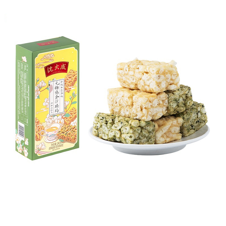 沈大成无糖鸡蛋沙琪玛原味海苔味零食240g*1盒