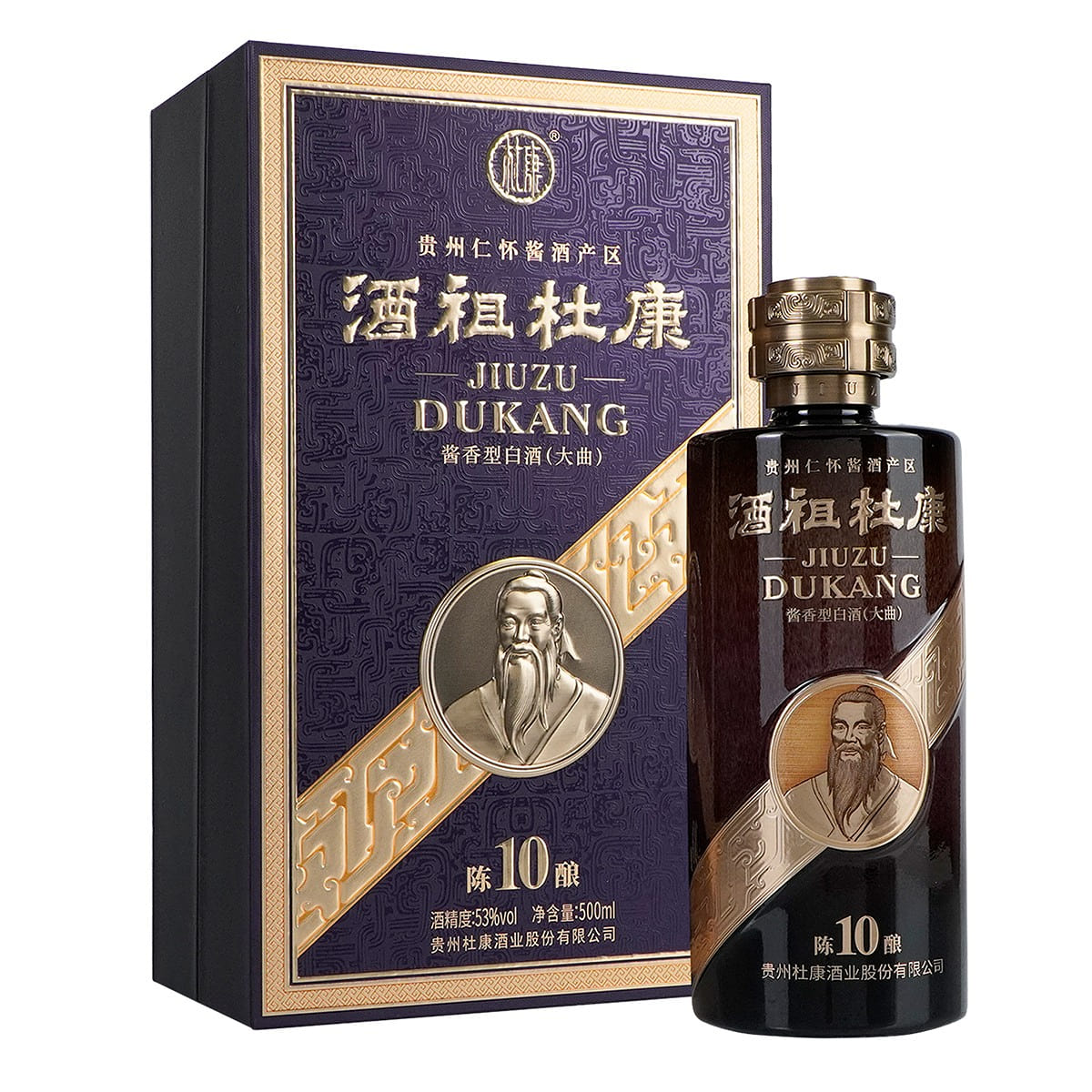 JiuZu DuKang Chen Niang 10 Years Chinese Baijiu 500 ml