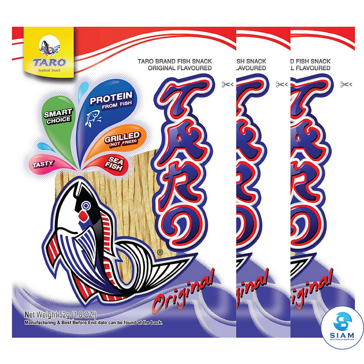 (3-ถุง) ปลาสวรรค์ ตราทาโร รสดั้งเดิม 52 กรัม