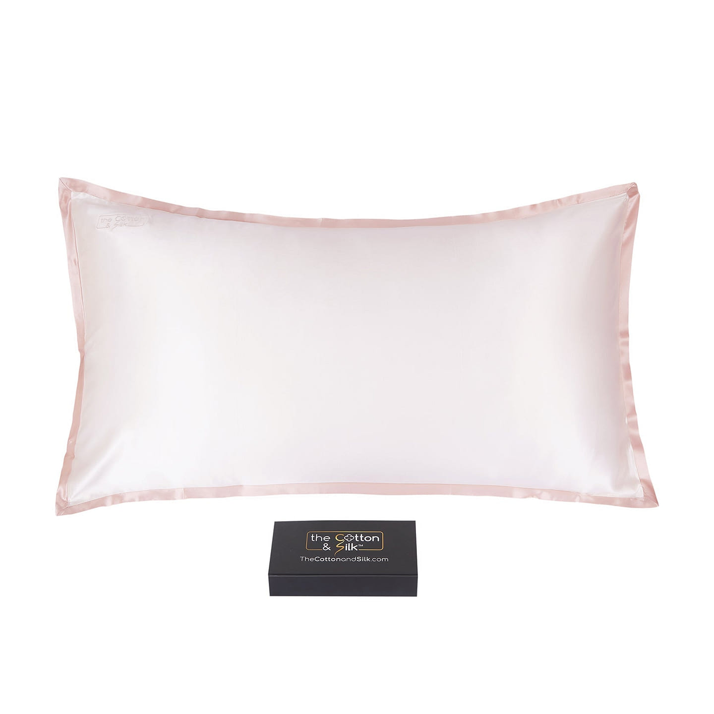King-size 22 Momme Mulberry Silk Pillow Sham – Cream + Pink King (20“ x 36“) / Cream + Pink 0.5 lb