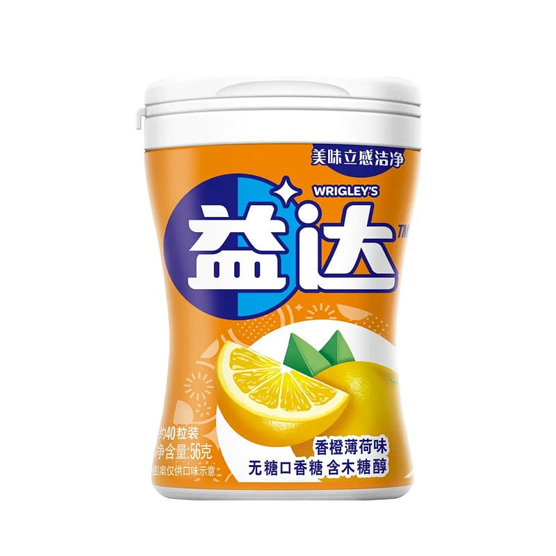 益达 无糖口香糖清新口气糖果香橙薄荷味 56g*1 56 克