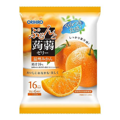 オリヒロぷるんと蒟蒻ゼリー新パウチ温州みかん２０ｇ×６個