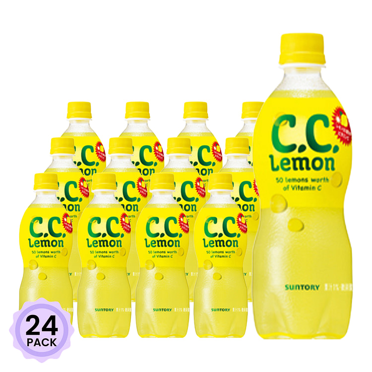 三得利 C.C. 柠檬味碳酸饮料 500 毫升*24 包