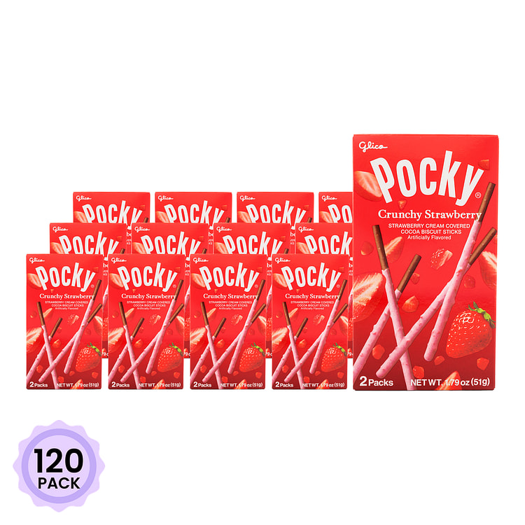 Glico Pocky 草莓巧克力饼干棒 1.94 盎司*120 包