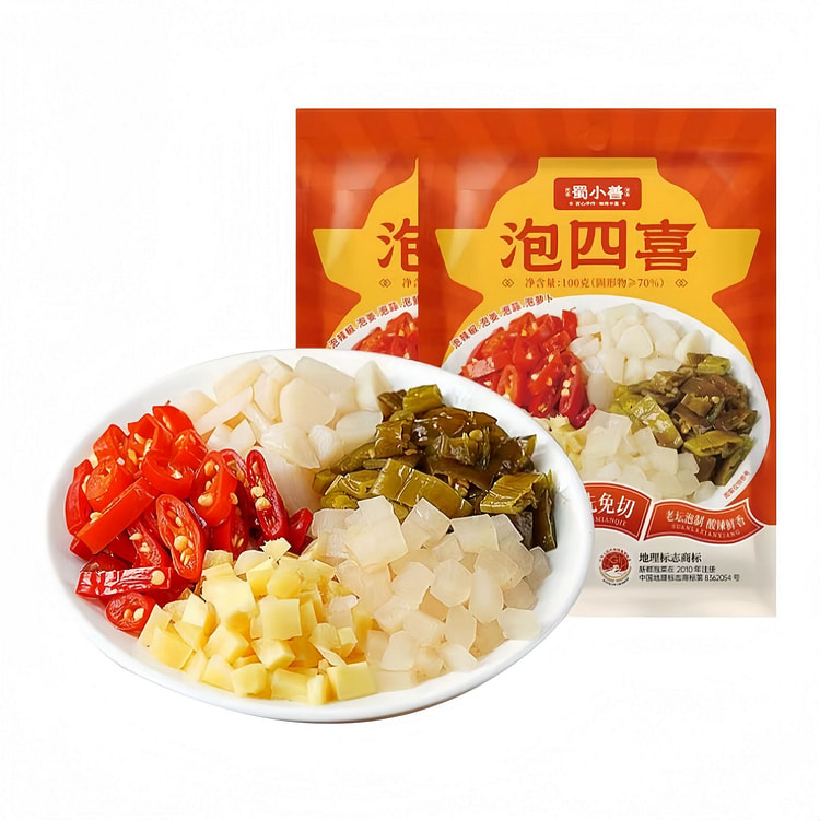 Shu Xiao Shan Four Happiness Pickles 100g*2 bags 200 g