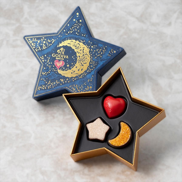 Godiva Star and Moon Chocolate Gift Box 3 Pcs