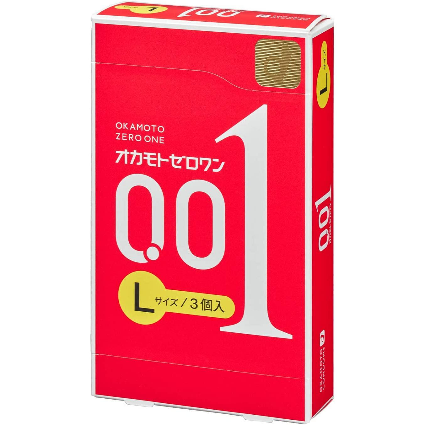 OKAMOTO Zero-One Condoms Large size 3pcs 1 each