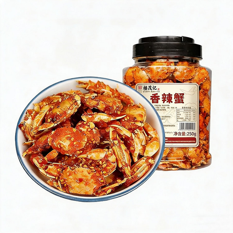楼茂记香辣小螃蟹即食蟹怀旧海鲜甜辣下酒菜海味小零食 250 克