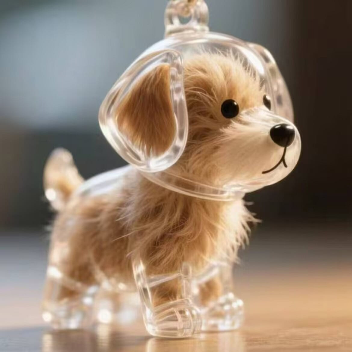 Cute puppy transparent animal fur storage box 2 count