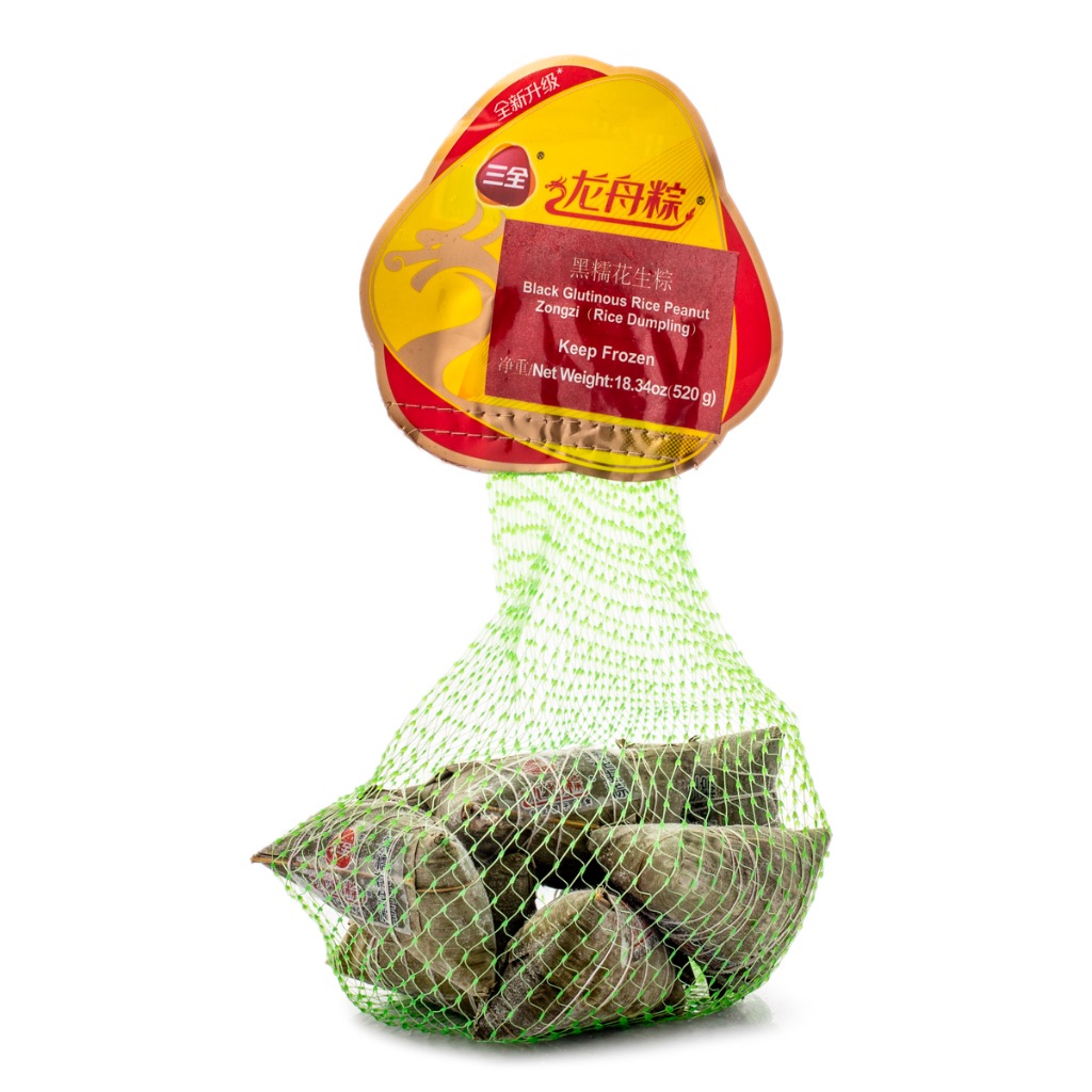 Get Sanquan Mini Zongzi Sweet Black Rice and Peanuts, Frozen 455 g