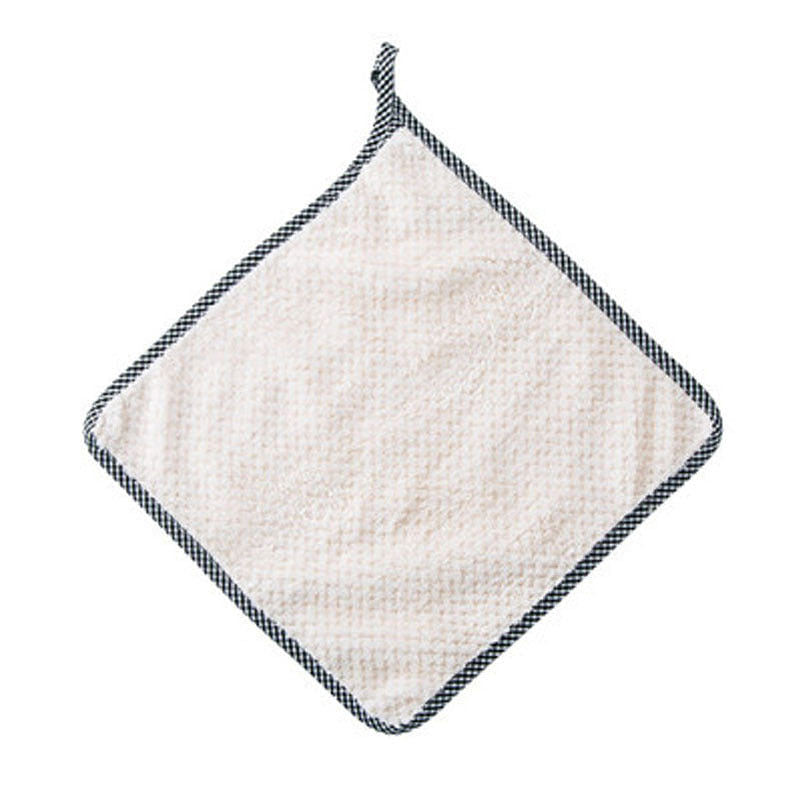 4 Count Pineapple Grid Non-stick Oil Coral Fleece Multi-purpose Dishcloth-White 4 count
