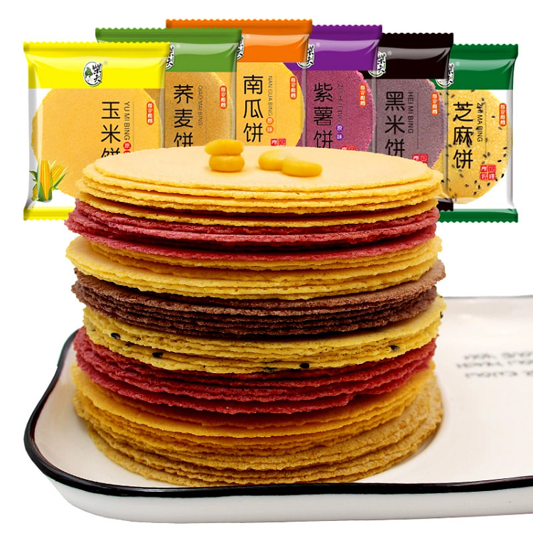 柴夫粗粮无蔗糖五谷杂粮玉米饼干六口味
