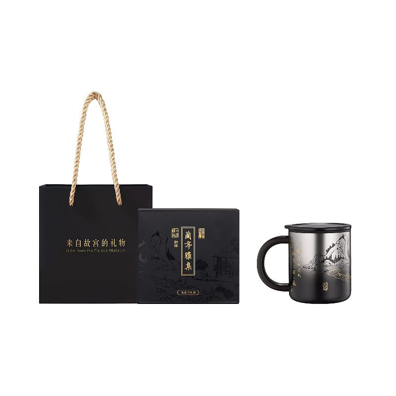 Palace Museum 316 Steel Mug Black 10*8.8cm 1 box