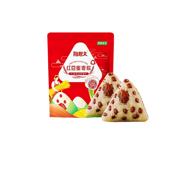 陶老大清真红豆蜜枣粽子甜粽素粽130g*2只*1袋 260 克