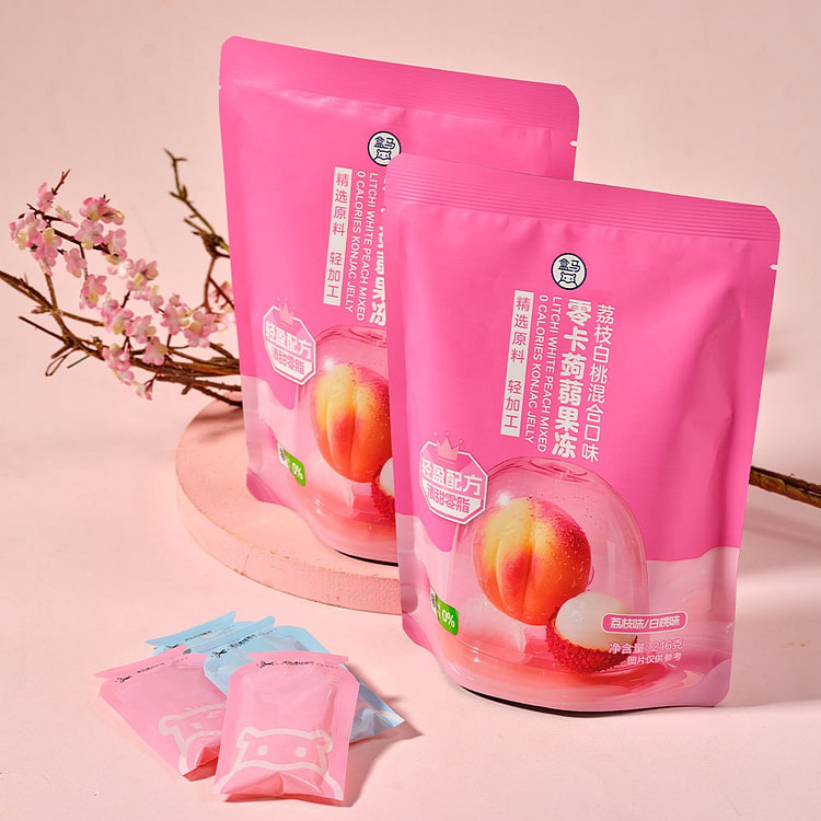盒马 零卡蒟蒻果冻（荔枝味+白桃味）