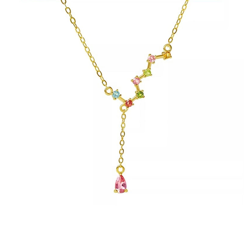Tourmaline Necklace Made Of Pure Silver 5 * 3mm 1 box