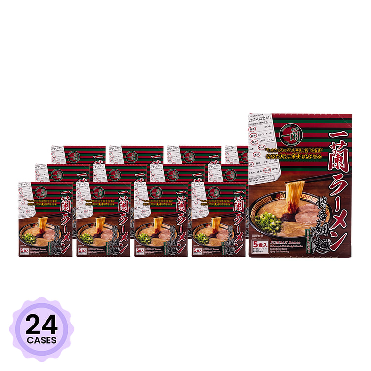 一兰拉面 博多细面版 5包/盒 129 克*5 包*24 箱