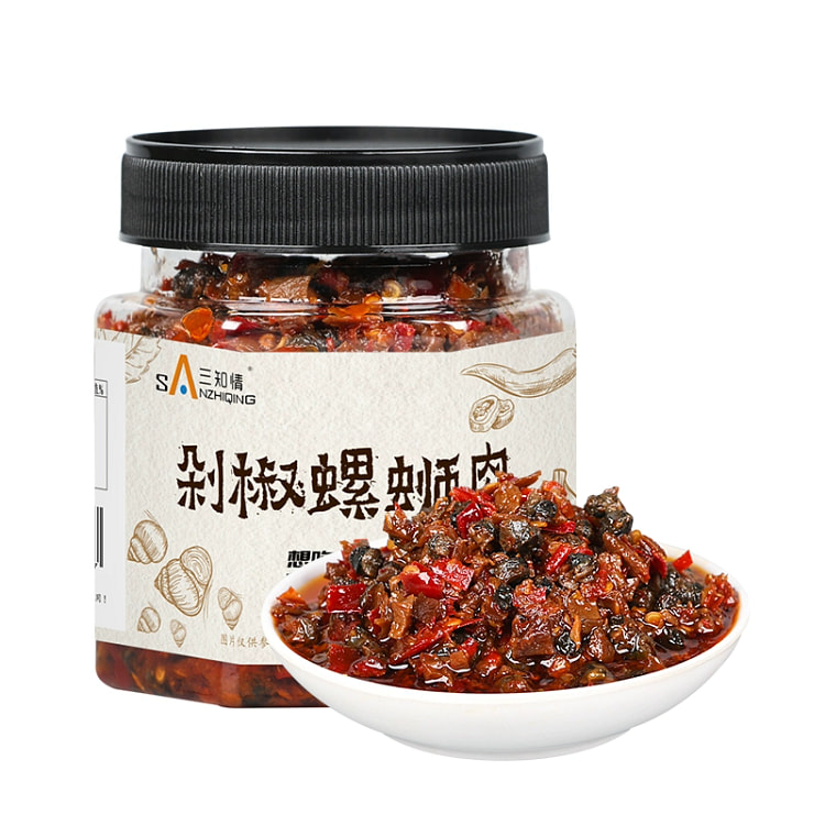 三知情 剁椒螺蛳肉 辣椒酱湖南特产香辣螺肉*1瓶