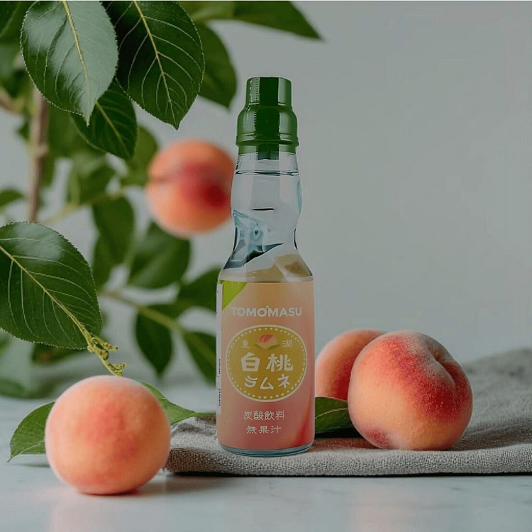 Tomomasu White Peach Hakuto Marble Ramune Soda