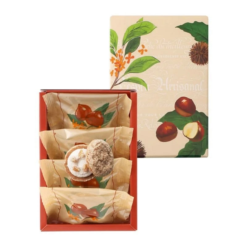 Chestnut And Maple Syrup Sandwich Macaroons 3pcs 1 box