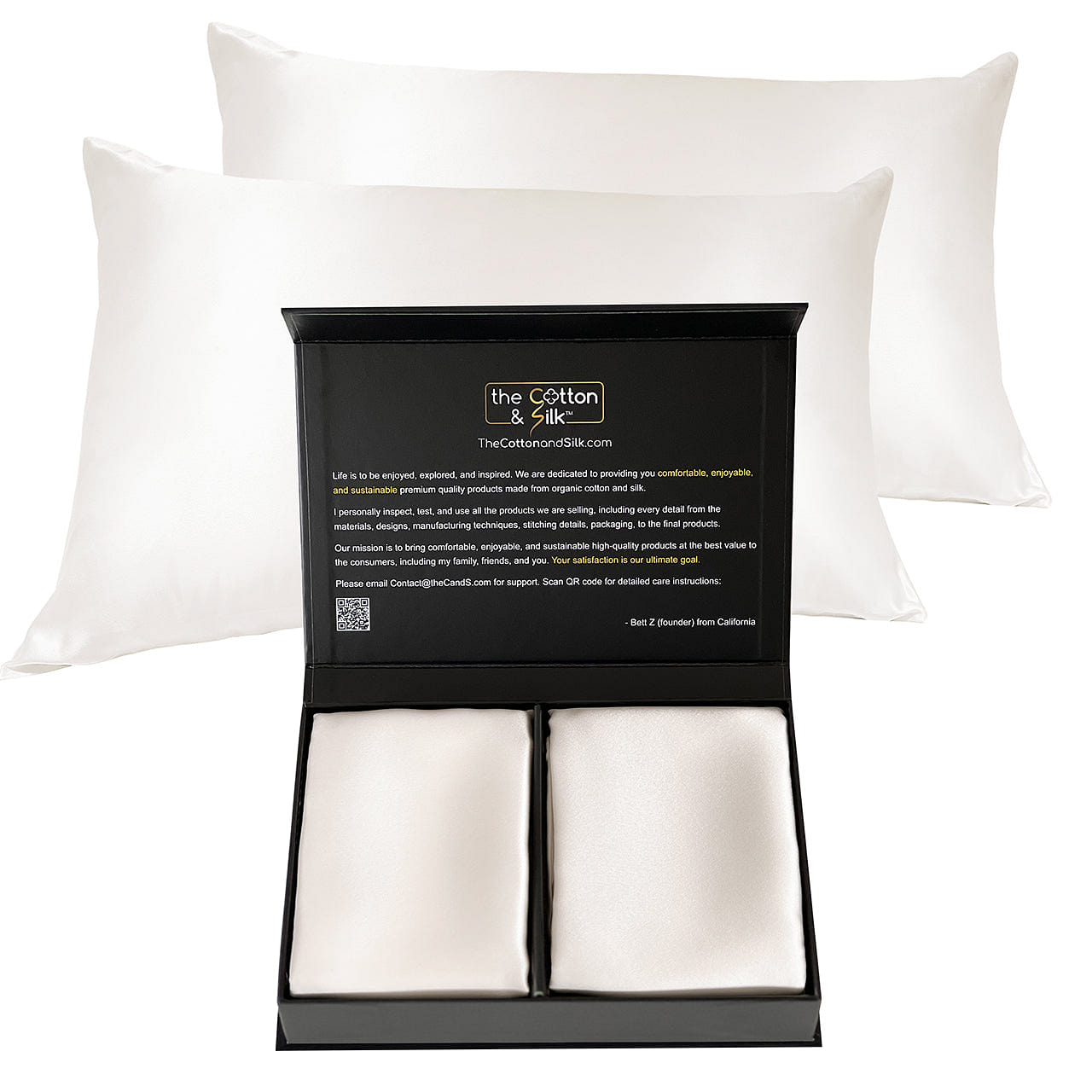 22 Momme Mulberry Silk Pillowcase Pair, Zipper Closure, Cream King Size (20“ x 36“) Set of 2 / Cream 0.8 lb