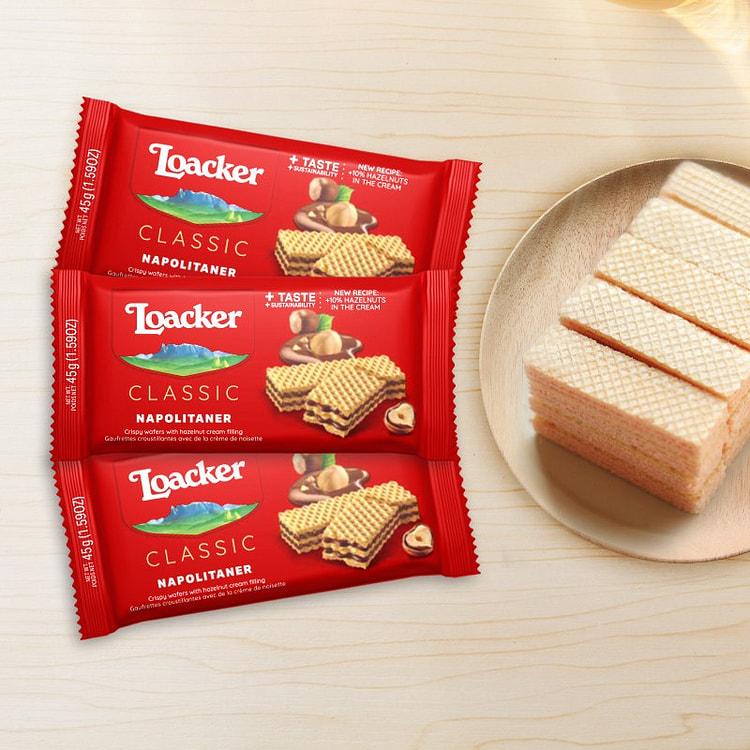 Loacker Mini Wafer Biscuits(Hazelnut) 45g*3pc 135 g