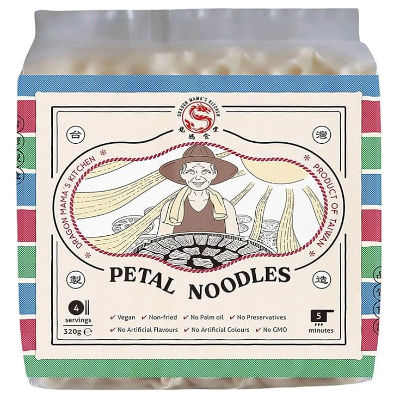 DRAGON MAMA’S KITCHEN Taiwanese Petal Noodles 320g 1 count