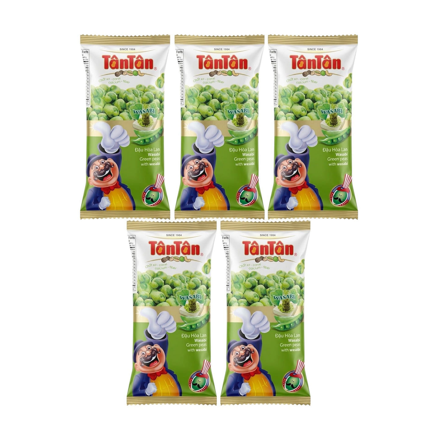 [TanTan] Wasabi Green Peas Dau Hoa Lan COMBO 24 g*5 counts