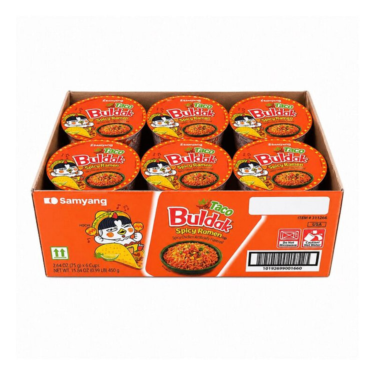 [Samyang] Buldak Taco Ramen Cup 6 Pack 1 each