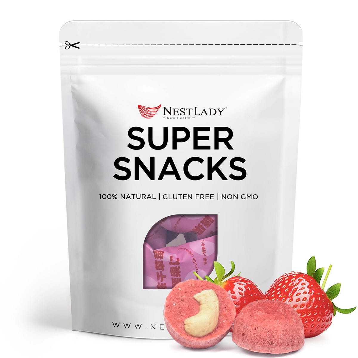 NESTLADY Dried Strawberry Filled With Cashew Nuts 10 count