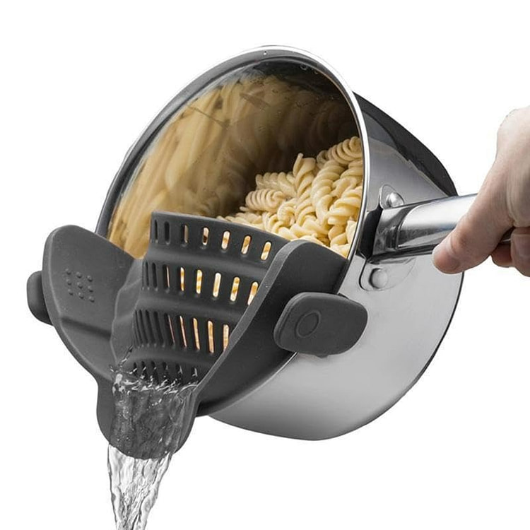 Silicone clip-on strainer for all pots and pans 1 each