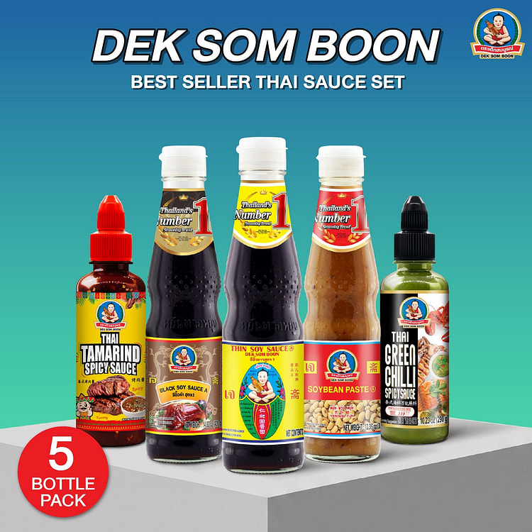(5-Pack) DEK SOM BOON Best-Seller Thai Sauce Set 5 count