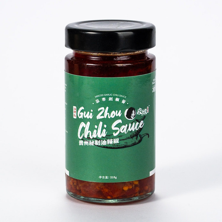 皮嬢 贵州风味辣椒酱 经典蒜蓉剁椒口味 下饭神器 218 克