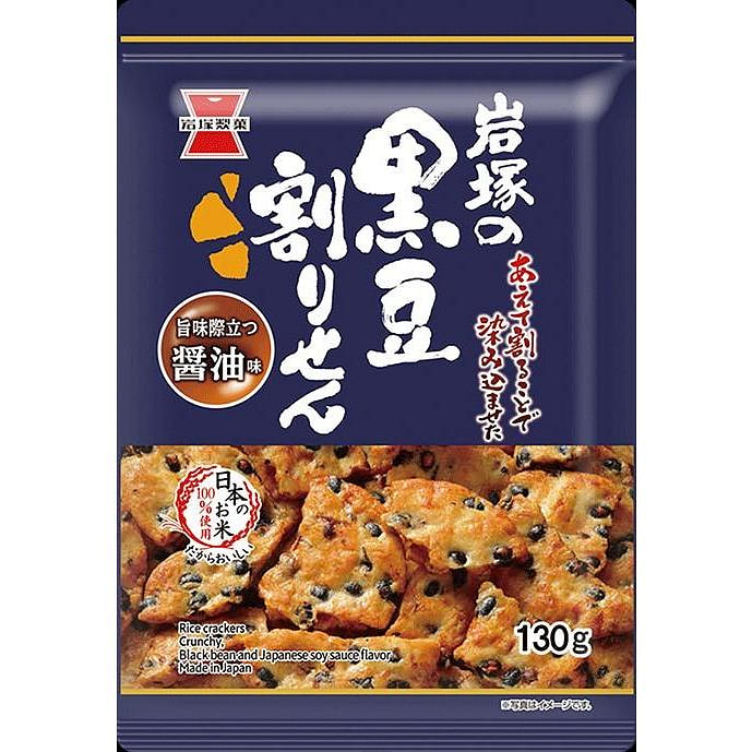 岩塚制果 酱油味 黑豆 薄脆 饼干 130g 1 份
