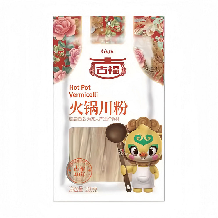 古福 火锅川粉红薯粉宽粉皮粉条 200g*3袋 600 克