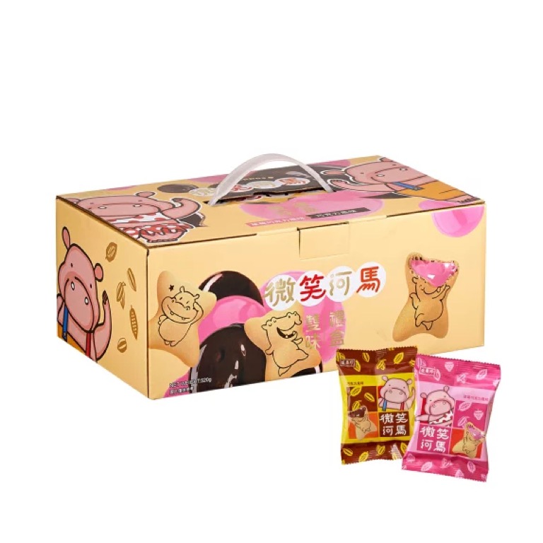 【盛香珍】双味微笑河马饼礼盒 520 克