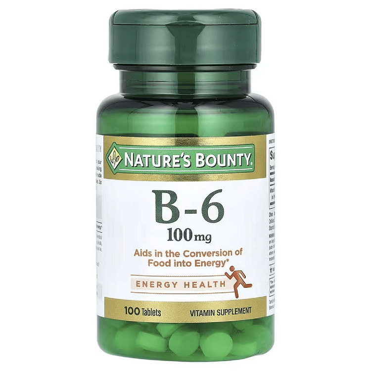 Nature's Bounty Vitamin B6 100mg 100 Tablets 1 bottle