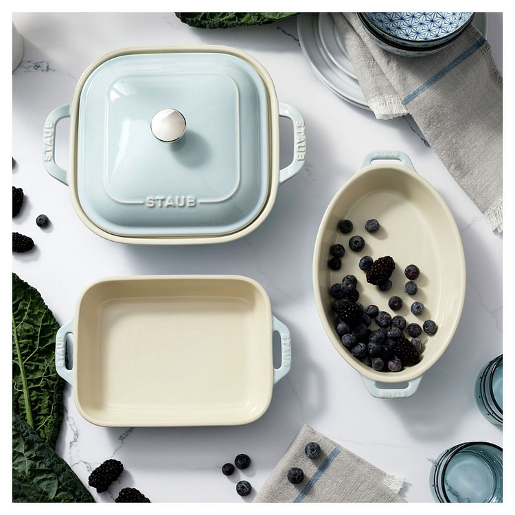 Staub Ceramic 4-pc Baking Pans Set 4-pc / Light Blue