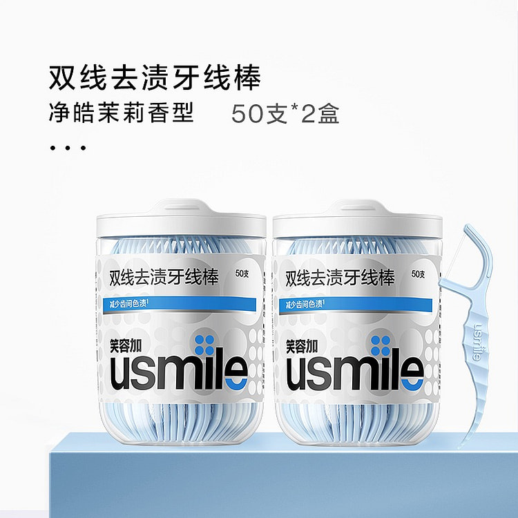 Disposable portable dental floss picks 2 pack