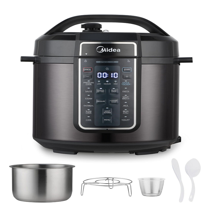 Midea 12-in-1 Electric Pressure Cooker, 6 Quarts, 12 Presets, Multi-Functio