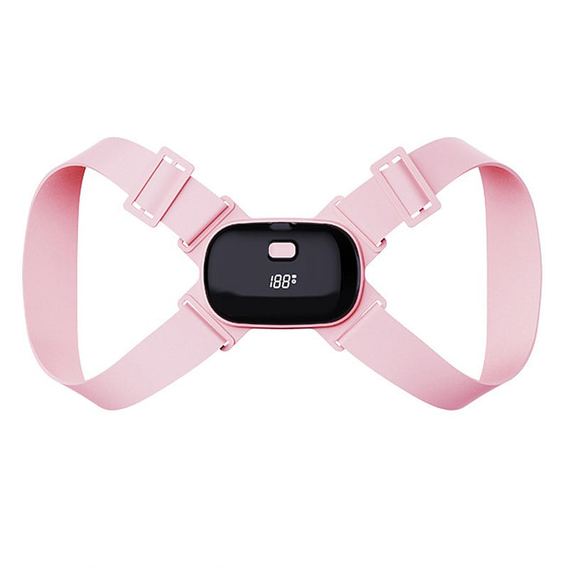 Adjustable Intelligent Posture Corrector Trainer Belt Pink 1 each