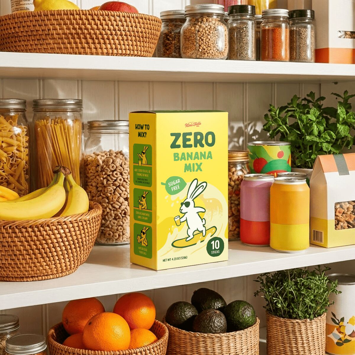 Get Kim's Table Banana Milk Flavored Mix Zero Sugar 4.23 oz