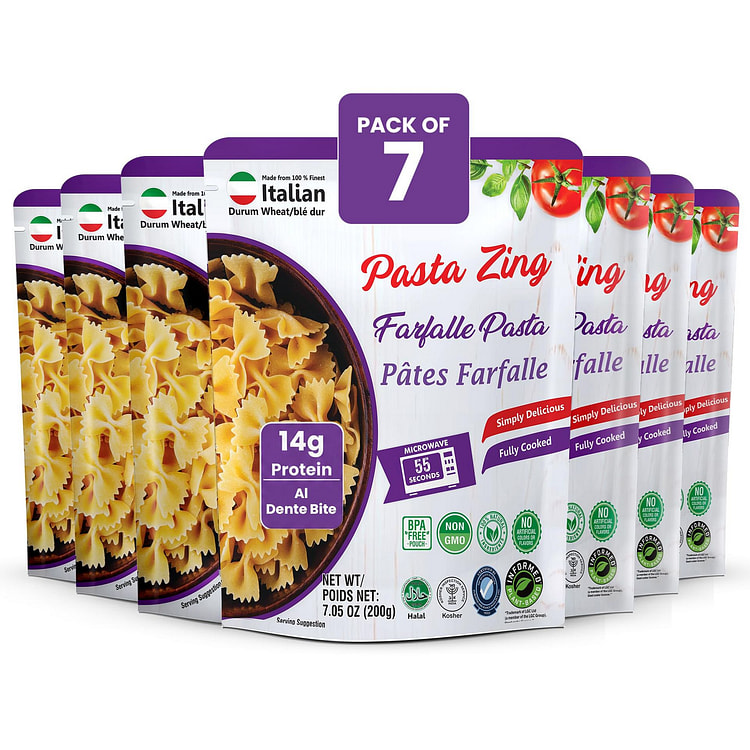 Pasta Zing Farfalle Pasta, Pack of 7 7.05 oz