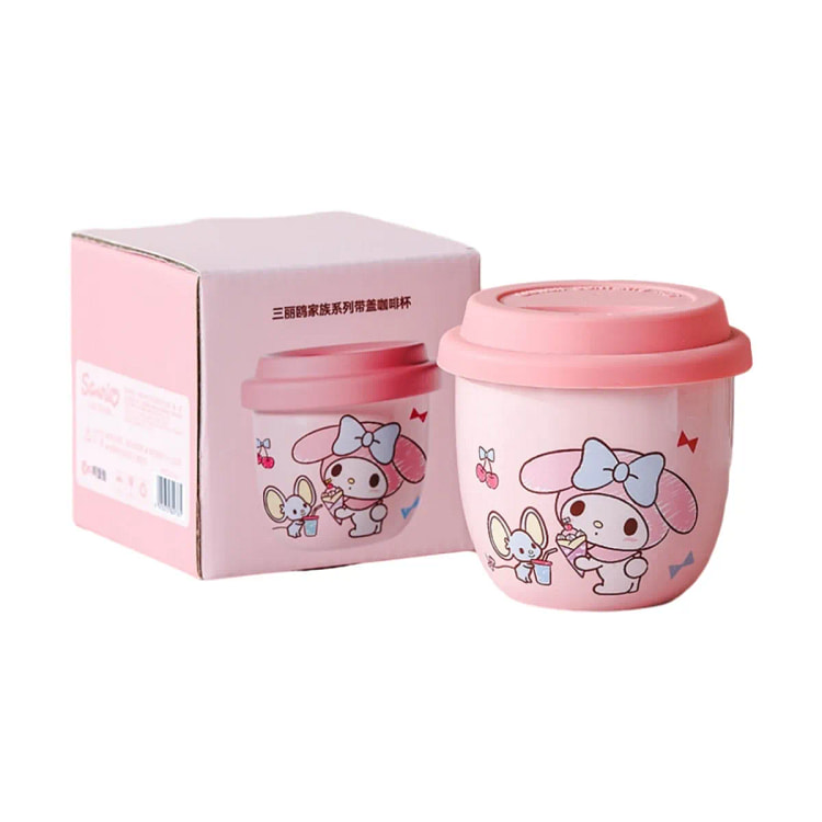 带杯盖马克杯 咖啡杯 陶瓷杯 高颜值 -美乐蒂 1 个