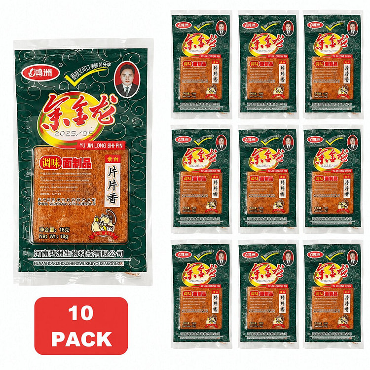 Yu Jinlong Spicy Wheat Gluten Snack(10 pcs) 180 g