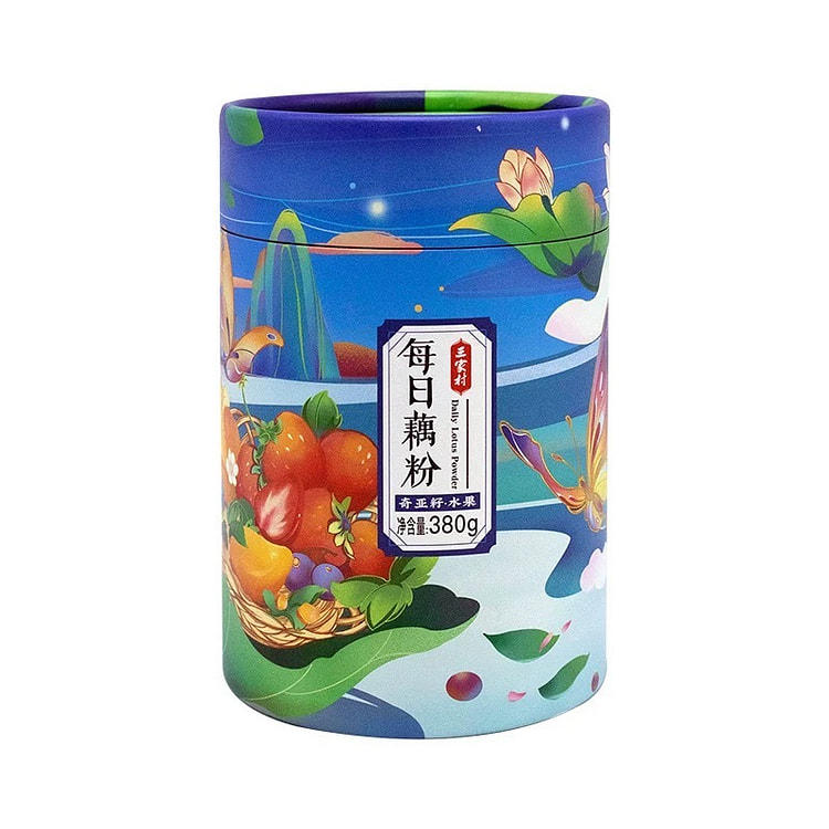 三家村每日藕粉西湖莲藕粉羹早餐冲饮 奇亚籽水果风味380g